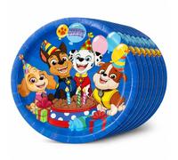 BeenSmile Paw Patrol Party Plates, Pack of 8 Disposable Tableware for Kids Birthday, 23cm Featuring Skye, Chase, Marshall & Rubble, Heroic Pups Theme Decorations