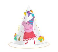 BeenSmile Peppa Pig Party Decorations - 6 Colourful Peppa Pig Hats for Kids | Peppa Pig Birthday Hats & Peppa Pig Birthday Decorations for Party Fun
