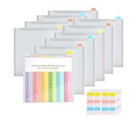 BEEOFICEPENG 1 Kit with 60 Sticky Index Tabs, 10 Pack Plastic Paper Storage Bag Fit for Holding Paper File
