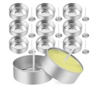 BEEOFICEPENG 150Pcs Aluminum Tea Lights Cups, Metal Tea Light Tins with 150 Pcs Candle Wicks Empty Candle for Candle Lovers