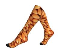 BEEOFICEPENG Compression Socks,Sports Socks Calf Socks Knee High Stockings 50CM For Unisex, Baked Beans