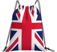 BEEOFICEPENG Drawstring Backpack, Union Jack Unisex String Bag Sport Gym Bag Casual Daypack Drawstring Sackpack