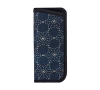 BEEOFICEPENG Glasses Case,Anti-Scratch Spectacles Sleeve Portable Eyewear Case Sunglasses Case,Sashiko Tobi Asa No Ha Scattered Hemp Leaf