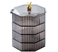 BEEOFICEPENG Jewelry Box,Acrylic Jewelry Organizer with Handle, Clear Jewelry Boxes for Women, Make Up Organizer Reusable Gray