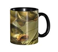 BEEOFICEPENG Mug,330ml Custom Ceramic Cup Coffee Cup Tea Cup for Kitchen Restaurant Office,Carp Fishing Art