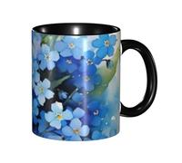 BEEOFICEPENG Mug,330ml Custom Ceramic Cup Coffee Cup Tea Cup for Kitchen Restaurant Office,Watercolor Forget Me Not Flowers