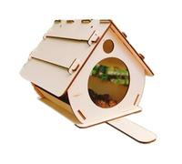 BEEOFICEPENG Wooden Bird Nest with Perch Bird Feeder Household Bird Nest Box Suitable for Outdoor Garden Courtyard Decoration