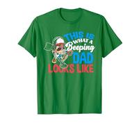 Beeping Dad Metal Detector Detectorist Funny Metal Detecting T-Shirt, Men, Kelly Green, Small