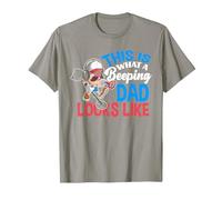 Beeping Dad Metal Detector Detectorist Funny Metal Detecting T-Shirt, Men, Slate Grey, Large