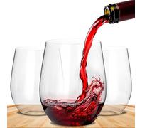 BEEPOP 12 oz Unbreakable Plastic Wine Glasses - Set of 12 Clear Reusable Tumblers | BPA-Free, Drop-Proof, Lightweight Plastic Cocktail Glasses for Garden Parties, BBQs, Poolside & Picnics