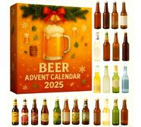 Beer Advent Calendar 2025 Whiskey Advent Calendar 24 Days Christmas Countdown with 24 Wine Bottle Beer Calendar Holiday 2D Acrylic Ornaments Gift for Holiday Countdown & Gifting Flavors of Beer (1#2