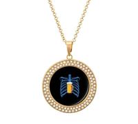 Beer And Bones Stylish Circle Necklace Pendant Multicolored Diamond Necklaces Jewelry Gift for Women