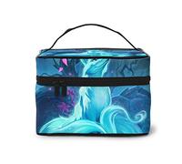 Beer And Crawfish Pattern Cosmetic Bag Makeup Bag Large Travel Makeup Organizer Case, Excellent Capacity, Water-Resistant, Suitable For Women Families Couples Or Long-Term Travel., Blue Fox, One Size