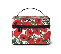 Beer And Crawfish Pattern Cosmetic Bag Makeup Bag Large Travel Makeup Organizer Case, Excellent Capacity, Water-Resistant, Suitable For Women Families Couples Or Long-Term Travel., Flower Pattern, One
