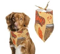 Beer and Crawfish Pattern Dog Bandanas for Feeding Grooming, Triangle Pet Bibs Washable Pets Scarf for Cats & Dogs