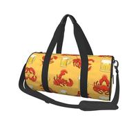 Beer And Crawfish Pattern Duffle Bag With Shoes Compartment And Adjustable Strap,Foldable Travel Duffel Bags For Men Women,Waterproof Duffel Bags, Black, One Size