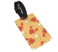 Beer and Crawfish Pattern Full Width Single-Sided Printed Luggage Tags, Tag Tags to Prevent Mistakes, Name Tags, Luggage Decorations, Pendants, Travel Experts, Full Equipment Markings