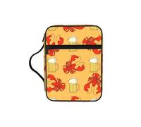 Beer and Crawfish Pattern Print Bible Cover Case/Book Cover, Bible Case for Women Girls,with Handle Fits for Standard Size Bible