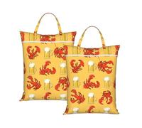 Beer and Crawfish Pattern Travel Laundry Bag with All-Over Print,Water-Resistant Twill Fabric,Smooth Zipper, Top Carry Handle,Hanging Loop,Large 58x46cm