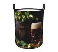 Beer And Hop Cones Laundry Basket Hamper Kids Storage Basket Toy Organizer Bin For Bedroom, Bathroom, College Dorms, Boys And Girls