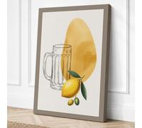 Beer and Mango Still Life Canvas Wall Art Print 30x20 Inch (76 x 51 cm)