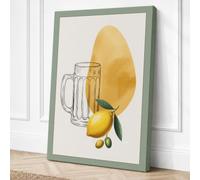 Beer and Mango Still Life Canvas Wall Art Print 30x20 Inch (76 x 51 cm)