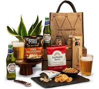 Beer and Pub Snacks Chistmas Hamper - Jute Bag with Peroni Lager, Pork Scratchings, Crisps & Pub Snacks - Food & Beer Gifts for Men, Xmas Gift for Dad, Hampers & Gourmet Gifts - by Hay Hampers