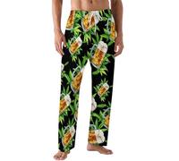 Beer And Weeds Men's Pajama Pants Lightweight Pj Bottoms with Pockets Soft Sleepwear Comfy Lounge