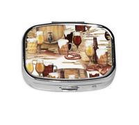 Beer and Wine Barrel,Meta Pill Box 2 Compartment Medicine Case,Portable Organizer,Rectangle Meta Portable Organizer Pill Box 963 Compartment Medicine Case