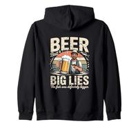 Beer Bait And Big Lies The Fish Was Definitely Bigger Zip Hoodie