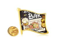 Beer Bar Gourmet Bread France Golden Metal Flag Lapel Pin Badge