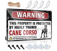 Beer Bar Metal Sign Warning This Property is Protected by A Highly Trained Cane Corso Tin Sign Vintage Kitchen Decor and Accessories Box Signs ( Size : 20X30CM )