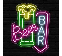 Beer Bar Neon Light Sign Bar LED Sign for Wall Decor Beer Neon Sign Neon Light Lamp Dimmable USB Powered for Home Man Den Garage Pub Beers Pub Party Club Restaurant Hotel Nightclub