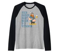 Beer Belly Beard - My B-3 Vitamin Viking Funny Design Raglan Baseball Tee