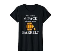 Beer Belly Present Who Needs a 6 Pack When You Have a Barrel Value Graphic T-Shirt, Women, Black, XS