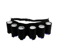 Beer Belt 6 Pack Beer Bottle Holder for Beer Drinks Can,can Hold 6 cans of Beer and Drinks, Portable Drinking Fountain, Suitable for Camping, Hiking (Black)