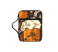 Beer Bible Cover with Zipper, Bible Case Organizer with Handle, Water-Resistant Oxford Fabric Bible Bag for Women Men 27x20cm