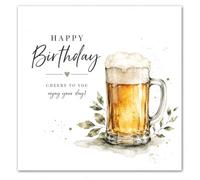 Beer Birthday Card, Happy Birthday Greeting Card for Men, Cheers to You Card, Birthday Card for Dad, Husband, Brother, Friend