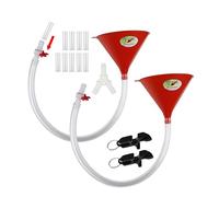 Beer Bong Funnel 2 Pack - 2 funnels, 2 Shotgun Tool Bottle Opener Keychain, 10 Mouthpieces, 2 Extra Long 2.5 feet (30 inch) Kink Free Tube, 2 nozzles - Premium Funnel for Beer Drinking Games, Party