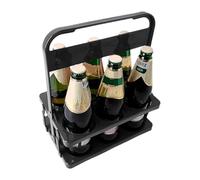 Beer Bottle Carrier - Foldable 6-Hole Beverage Holder with Handle | Portable Drink for Delivery, Restaurant Use | Bottle Carrier for Camping, Picnics, BBQ, Home, Garden Parties