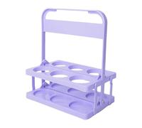 Beer Bottle Carrier - Foldable Six Slot Holder, Portable Beverage Tote With Sign | Lightweight Drink Organizer for Restaurant Service, Camping Trips, Picnic and Garden BBQ Outdoor Collection, Purple