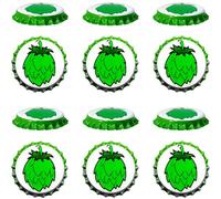 Beer Bottle Colored Pry-Off Caps 12-pk [ Choose Your Color ] - Oxygen Absorbing, 26mm Crown Seal Cork, Kombucha/Homebrew, PVC Free (Hop Cone)