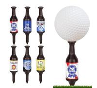 Beer Bottle Golf Tees, Unbreakable Recyclable Plastic Golf Tees - 6 Pack - Funny Golf Gift for Men