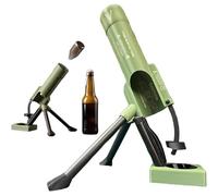 Beer Bottle Mortar Bottle Opener, 51mm Mortar Beer Bottle Opener, Funny Heavy-Duty Tactical Cap Launcher Hands-Free Push Down Bottles Opener for Beer Launcher, Home Party Bar Desk Decor Shelves (B)