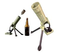 Beer Bottle Mortar Bottle Opener, Automatic Cap Launcher with Push-Down Action, Funny Hands-Free Bottle Opener Tool for Home Bar, Party & Man Cave - Gift for Men (Green)