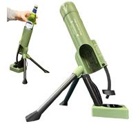 Beer Bottle Mortar Bottle Opener, Automatic Cap Launcher with Push-Down Action, No Damage to Caps, Funny Hands-Free Bottle Opener Tool for Home Bar, Party & Man Cave (Green)