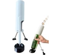 Beer Bottle Opener with 51 mm Mortar Design, Automatic Push Down Cap Launcher, Funny Hands-Free Beverage Tool for Home Bar Party Gathering and Man Cave (White)