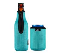 Beer Bottle Sleeve Insulators 12oz 330ml Standard Beer Bottle Cooler Covers Zip-up Bottle Jacket 12OZ Standard Can Sleeves Coolie Neoprene Insulator Coolers Coozies for Cans (Blue)