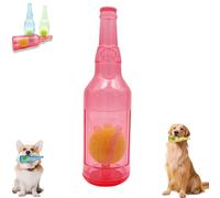 Beer Bottle with Tennis Ball Dog Chew Toy, Indestructible Water Bottle Dog Toy, Interactive Chew Toy for Small Dogs Exercise and Accompany (Red, Large)