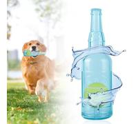 Beer Bottle with Tennis Ball Dog Toy, 2025 New Play Bottle Pet Chew Toy for Large Medium Small Dogs, Interactive Water Bottle Squeaky Dog Toys to Keep Them Busy (Blue,Small)